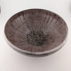 Artist Signed Studio Pottery Bowl with Flower Design